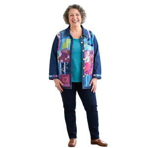 VENEZIA VITALE Blue Denim Jacket. Plus Size 2X